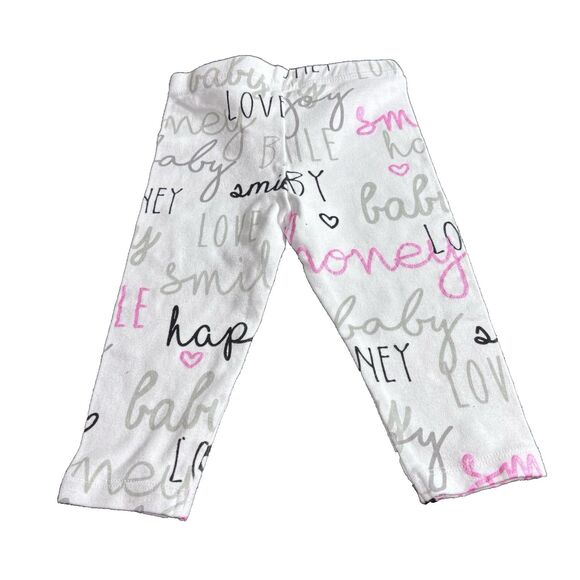 BOPPY girls  Pink Top & Printed white Leggins 2 piece outfit Size 9 months - Picture 4 of 16